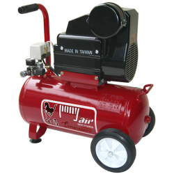 Taiway Air Compressor Model BM2550M Featuring a Horizontal Tank, Dual Piston Motor, Pressure Gauges, and Sturdy Wheels for Mobility, Designed for Heavy-Duty Industrial Air Compression.