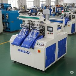 Shibang-621 Double-Head Bag Vacuum Sealing Machine Featuring Dual Sealing Chambers, Stainless Steel Construction, and Digital Control panel for High-Speed Industrial Vacuum Packaging Applications.