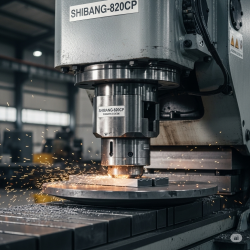 Shibang-820CP Hammer Flattening Machine Featuring a Vertical Hammer Mechanism, Sturdy Worktable, and Industrial-Grade Build for Flattening Leather, Fabric, and Composite Materials in High-Volume Vroduction Environments.
