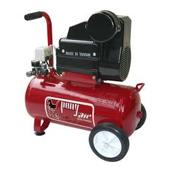 Taiway BM2550M Air Compressor with Large Horizontal Tank and Mounted Motor, Designed for Heavy-Duty Compressed Air Supply in Industrial Environments.