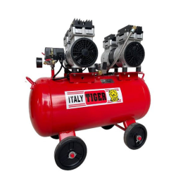 Taiway Air Compressor TWW-55080 With Large Horizontal Air Tank, Control Panel With Pressure Gauges, Robust Motor Housing, and Sturdy Frame Designed for Heavy-Duty Industrial Air Compression.