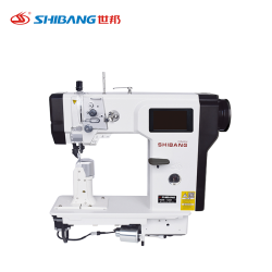 SB-1891 Automatic Post Bed Single Needle Sewing Machine with high-precision stitching arm, designed for complex sewing operations in leather goods and footwear manufacturing.