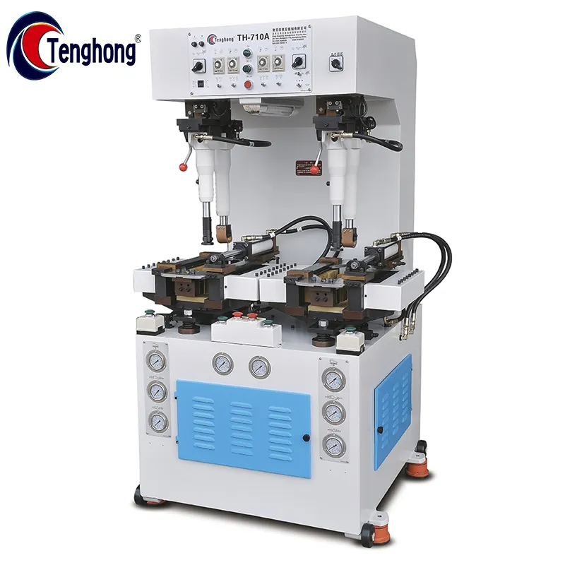 TH-710A heavy-duty walled sole attaching machine designed for durable and accurate attachment of shoe soles in industrial footwear production. TH-710A heavy-duty walled sole attaching machine designed for durable and accurate attachment of shoe soles in industrial footwear production.