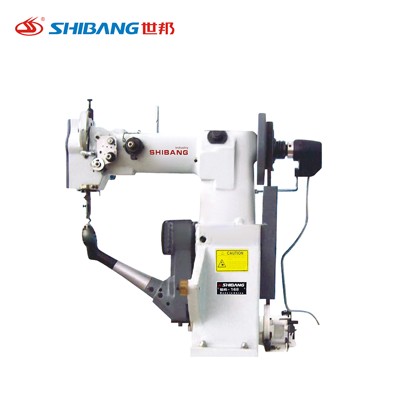 Shibang-168 Double-Thread Safety Sewing Machine stitching heavy-duty fabric with precise double-thread lockstitch, featuring robust construction and automated feed system for industrial sewing applications. Shibang-168 Double-Thread Safety Sewing Machine stitching heavy-duty fabric with precise double-thread lockstitch, featuring robust construction and automated feed system for industrial sewing applications.
