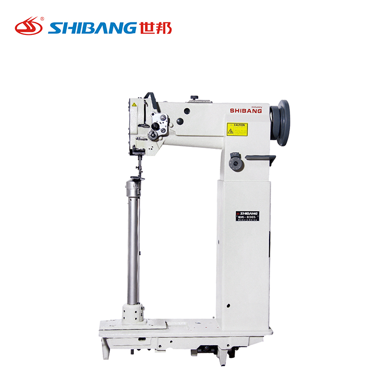 Shibang-8365 Integrated Feeding Single Needle Vertical Long Highhead Column Sewing Machine with an extended vertical post, single needle setup, and integrated feed system for stitching bulky or tubular materials. Shibang-8365 Integrated Feeding Single Needle Vertical Long Highhead Column Sewing Machine with an extended vertical post, single needle setup, and integrated feed system for stitching bulky or tubular materials.