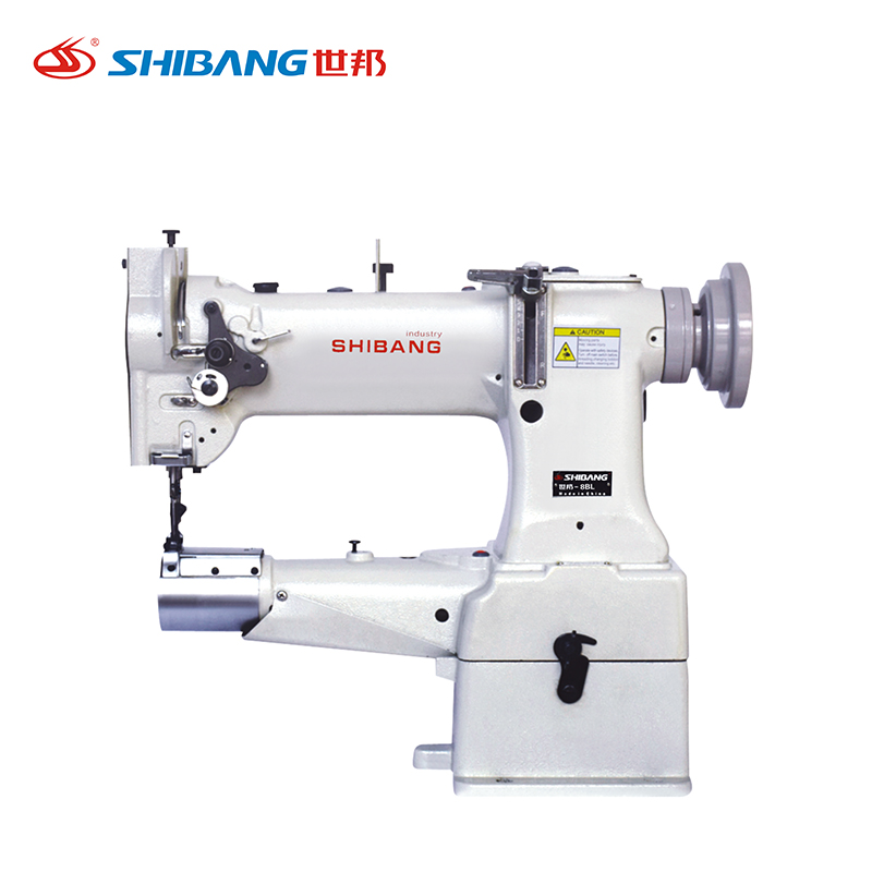 Shibang-8BL Barrel-type Comprehensive Feeding and Edging Sewing Machine with a cylindrical barrel arm, integrated feeding system, and edging functionality for precision stitching on curved or tubular materials. Shibang-8BL Barrel-type Comprehensive Feeding and Edging Sewing Machine with a cylindrical barrel arm, integrated feeding system, and edging functionality for precision stitching on curved or tubular materials.