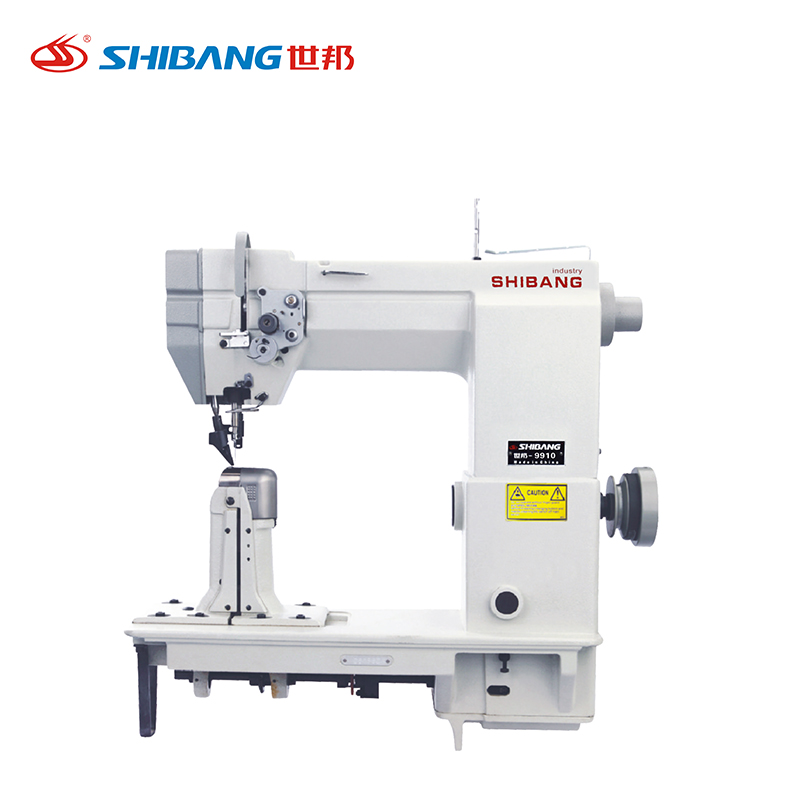 Shibang-9910 Single Needle Roller industrial sewing machine with roller feed mechanism, designed for heavy-duty stitching on thick fabrics and leather. Shibang-9910 Single Needle Roller industrial sewing machine with roller feed mechanism, designed for heavy-duty stitching on thick fabrics and leather.