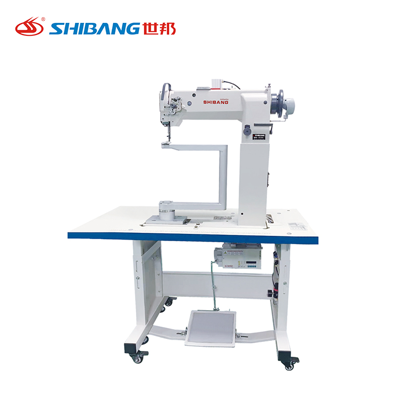 360° comprehensive feeding single needle vertical high head column sewing machine with a tall vertical column, single needle, and full 360-degree fabric feeding mechanism for versatile sewing applications. 360° comprehensive feeding single needle vertical high head column sewing machine with a tall vertical column, single needle, and full 360-degree fabric feeding mechanism for versatile sewing applications.