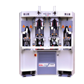 TW-682AM two cold and two hot backpart moulding machine with dual moulding stations, hydraulic system, digital control panel, and robust frame, designed for precise and efficient backpart moulding in footwear manufacturing