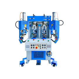 TH-319A Counter Moulding Machine Used in Shoe Manufacturing; Designed for Shaping and Reinforcing the Heel Counter Area with Heated Moulds and Precise Pneumatic Pressing System.