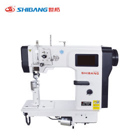 Shibang-1829S Automatic Postbed Single Needle Sewing Machine – industrial-grade sewing machine with postbed design for precise stitching on curved, tubular, or bulky materials in footwear and leather goods production.