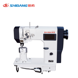 Shibang-1692H Automatic High Postbed Double Needle Sewing Machine – heavy-duty industrial sewing machine with high postbed design for simultaneous dual-needle stitching on thick or shaped materials like leather, bags, and footwear.