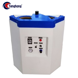 TH-306 airbag barrel type sole pressing machine featuring cylindrical press mechanism for uniform and secure shoe sole attachment.