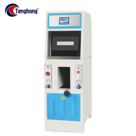 TH-586A pneumatic sole attaching machine with compact design, providing precise and efficient sole bonding using air pressure control.