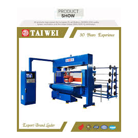 TW-530BPD Foam Face Mask Cutting Press Machine, an Automatic Die-Cutting Press Designed for High-speed and Precise Cutting of Foam Materials, Featuring a Robust Press Head and Flat Working Table in an Industrial Setup.