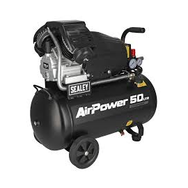 Taiway VS3050 air compressor with vertical tank and compact motor unit, designed for space-saving, efficient air supply in workshops and light industrial settings.