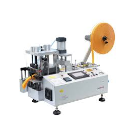 TW-150LR multifunctional computerized tape cutting machine with cold and hot cutting modes, digital control panel, precision feed rollers, and compact design, used for cutting various tapes in garment and manufacturing industries."