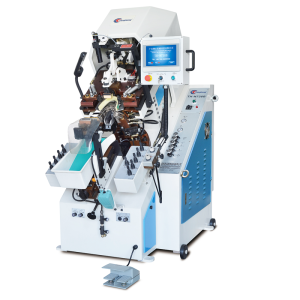 TH-N738B automatic toe lasting machine with 7 pincers and computer memory control for accurate and efficient toe shaping in shoe manufacturing.