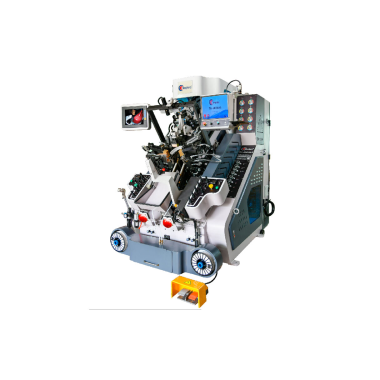 TH-888MAS Fully Servo-Controlled Cementing Toe Lasting Machine with Computer Memory and Visual Locus Technology for Precise and Automated Toe Shaping in Footwear Production.