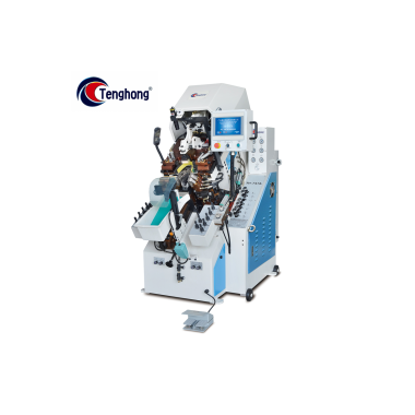 TH-747A Automatic Toe Lasting Machine with 9 Pincers and Computer Memory Control for High-Precision Toe Forming in Shoe Manufacturing.