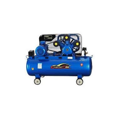 TWB-0.72/12.5 Air Compressor Featuring a Robust Horizontal Air Tank, High-Pressure Belt-Driven Motor, Dual Pressure Gauges, and Durable Frame, Engineered for Heavy-Duty Industrial Use.