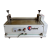 Latex glue resin spreader machine with lower side resin spreading mechanism for even application of adhesive on materials in footwear manufacturing.